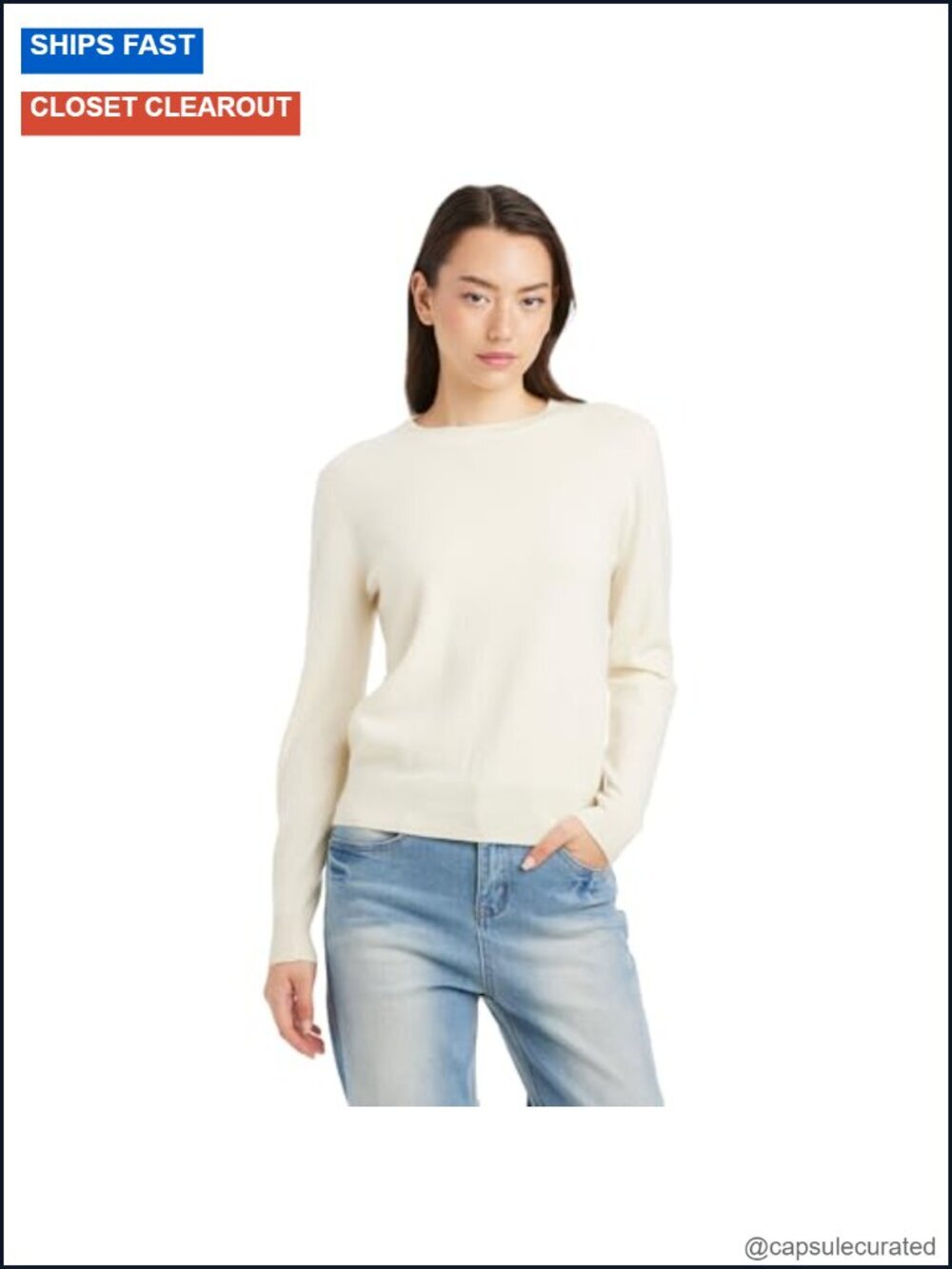 100% Baby Cashmere Crew Neck Pullover Sweater Long Sleeve Ultra Soft